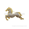 7*5cm Large Gold Finished Crystal Horse Brooch